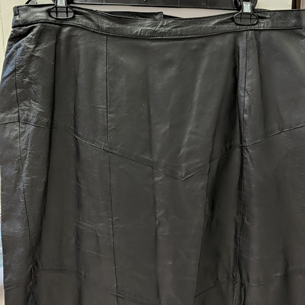 NWT Maggie Barnes Genuine Leather Skirt Size 1X - Picture 2 of 8